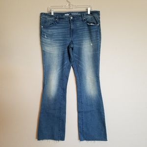 Mossimo Mid-Rise Skinny Bootcut Distressed Jeans